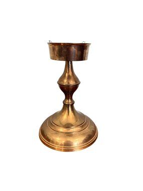 Vintage Brass Candlestick Holder Round Base Elegant Design Polished Finish
